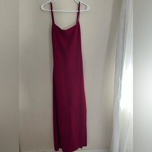 Elegant Burgundy Spaghetti Strap Dress